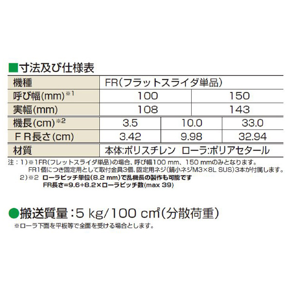 マルヤス機械（株） フラットスライダ FR フラットスライダ FR-100-33.0