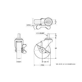 （株）ナンシン 一般キャスター SEL 一般キャスター SEL-65RL S-1 1/2X14