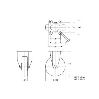 （株）ナンシン 産業用キャスター SKM 産業用キャスター SKM-T-100VU