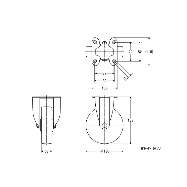 （株）ナンシン 産業用キャスター SKM 産業用キャスター SKM-T-130VU