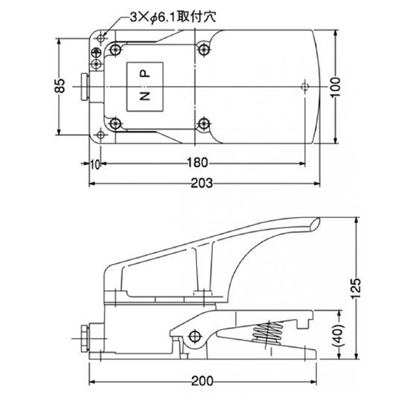 大阪自動電機（株） フットスイッチ OFL-V フットスイッチ OFL-V-SM2C