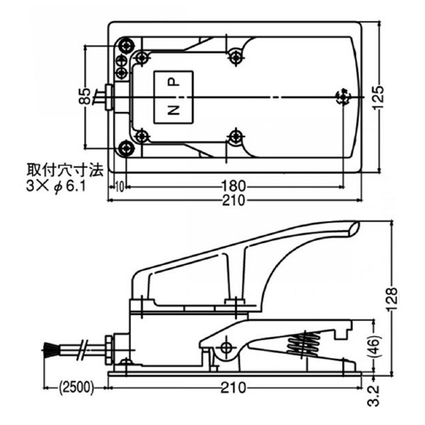 大阪自動電機（株） フットスイッチ OFL-2NY フットスイッチ OFL-2NY-SM2C