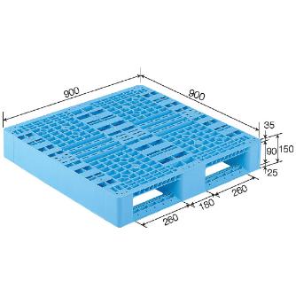 三甲（株） パレット(片面使用型) パレット（片面使用型） 808102-00 D2-909 ﾌﾞﾗｯｸ