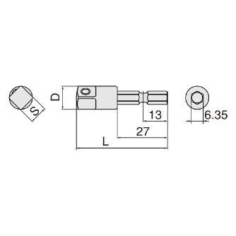 ＴＯＮＥ（株） 電動ドリル用ソケットアダプター 2BA ソケットアダプター 2BA-08