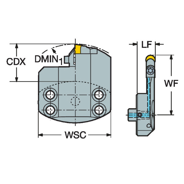 サンドビック（株） T-Max カッティングヘッド SL70-CRDC Ｔ－Ｍａｘ　カッティングヘッド　【Ｆ】 SL70-CRDCR-50-12V