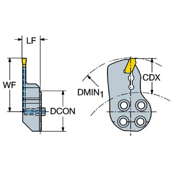 サンドビック（株） コロカットQD カッティングヘッド【F】 SL-QD コロカットＱＤ　カッティングヘッド【Ｆ】 SL-QD-LGF22C25