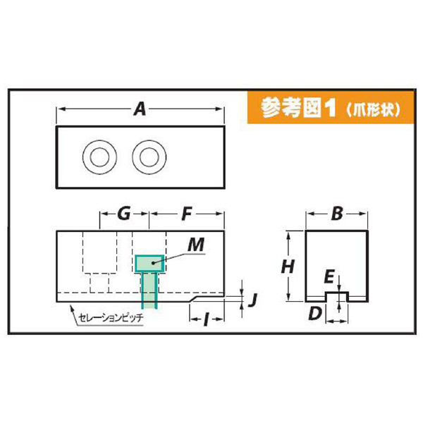 （株）アーム産業 北川用鉄生爪 HJ 北川用鉄生爪 HJ-6 H36