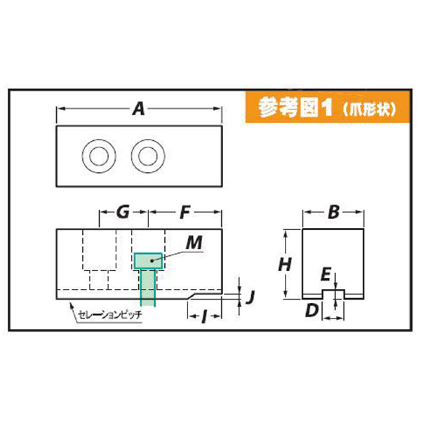 （株）アーム産業 北川用鉄生爪 N 北川用鉄生爪 N-15/18 H60