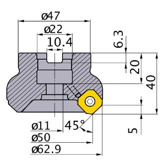 三菱マテリアル（株） カッタ 正面削り用(アーバタイプ) WSX445 カッタ　正面削り用（アーバタイプ） WSX445-050A03AR