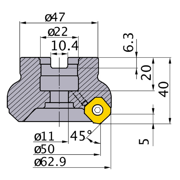 三菱マテリアル（株） カッタ 正面削り用(アーバタイプ) WSX445 カッタ　正面削り用（アーバタイプ） WSX445-050A03AR