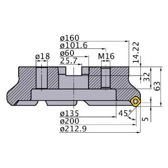 三菱マテリアル（株） カッタ 正面削り用(アーバタイプ) WSX445 カッタ　正面削り用（アーバタイプ） WSX445-200C08NR