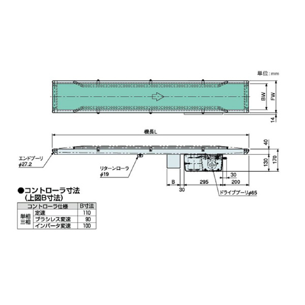 オークラ輸送機（株） ベルコンミニIIIシリーズ DMV20DR ベルコンミニⅢシリーズ DMV20DR100B02L05X