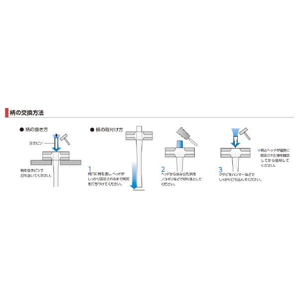 オーエッチ工業（株） 木柄 仮枠ハンマー用 KW 木柄　仮枠ハンマー用 KW-MW