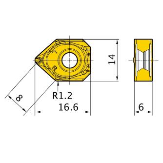 三菱マテリアル（株） カッタチップ WNGU カッタチップ（超硬コーティング） WNGU1406ANEN8C-M MP6120