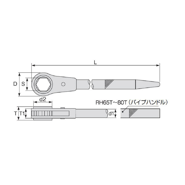 （株）スーパーツール ラチェットレンチ RH ラチェットレンチ RH50T