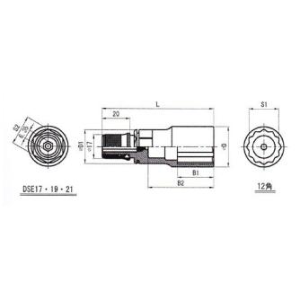 （株）スーパーツール 電ドル用ソケットビット DSE 電ドル用ソケットビット DSE19