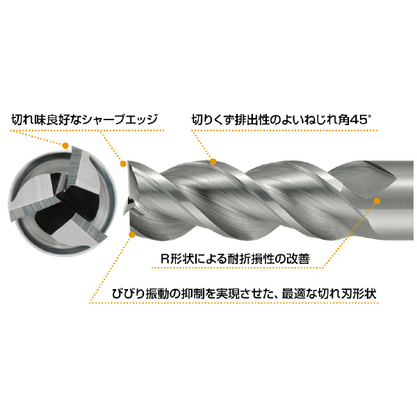 三菱マテリアル（株） アルミニウム合金加工用超硬エンドミル C3MAL アルミニウム合金加工用超硬エンドミル C3MAL D0100