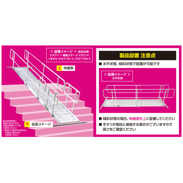 （株）ピカコーポレイション 手すり STKT用 伸縮式仮設通路オプション　手すり STKT-TE2-7