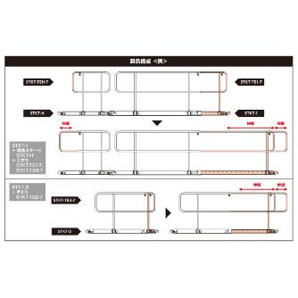 （株）ピカコーポレイション 手すり STKT用 伸縮式仮設通路オプション　手すり STKT-TE2-7