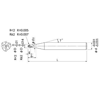 日進工具（株） 無限高硬度用ロングネックボールエンドミル MRBSH 無限高硬度用ロングネックボールエンドミル MRBSH330 R1.5X6