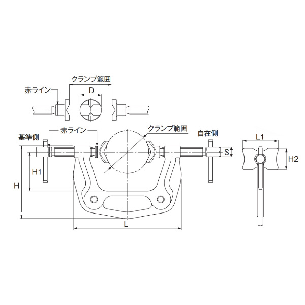 （株）スーパーツール 溶接用マルチクランプ(ディープタイプ) WMC-D 溶接用マルチクランプ　ディープタイプ WMC2D