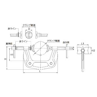 （株）スーパーツール 溶接用マルチクランプ(ディープタイプ) WMC-D 溶接用マルチクランプ　ディープタイプ WMC4D