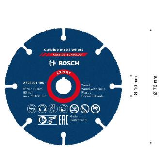 ボッシュ（株） カーバイドマルチホイール カーバイドマルチホイール７６ｍｍ 2608901196