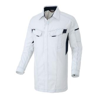 アイトス（株） 長袖シャツ(男女兼用) AZ-5135 長袖シャツ（男女兼用） AZ-5135-003-SS ｼﾙﾊﾞｰｸﾞﾚｰXﾈｲﾋﾞｰ