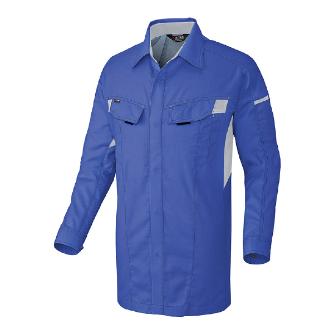 アイトス（株） 長袖シャツ(男女兼用) AZ-5135 長袖シャツ（男女兼用） AZ-5135-006-6L ﾛｲﾔﾙﾌﾞﾙXｼﾙﾊﾞｸﾞﾚ