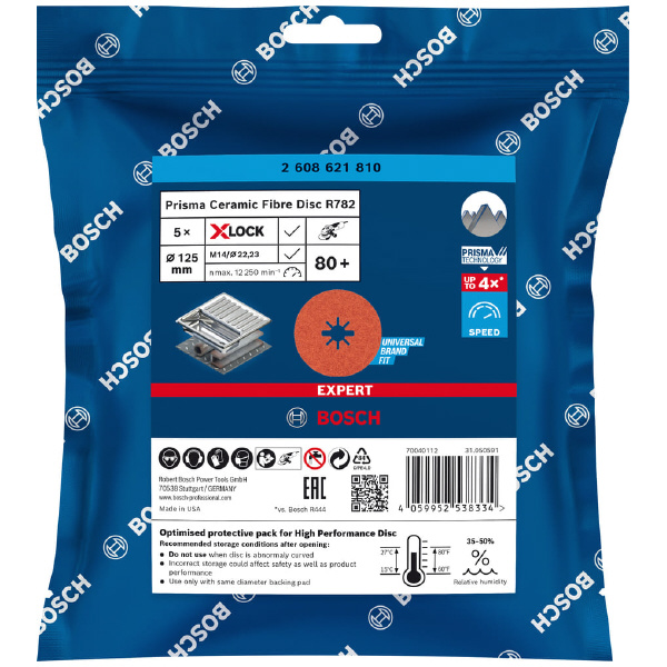 ボッシュ（株） X－LOCK プリズマセラミックサンディングディスク R782 Ｘ－ＬＯＣＫサンディングディスク（５枚） 2608621810