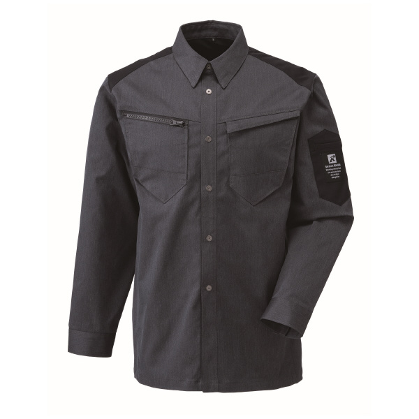 日新被服（株） 長袖シャツ SR2741-333 長袖シャツ SR2741-333-3L ﾓｸﾌﾞﾗｯｸ