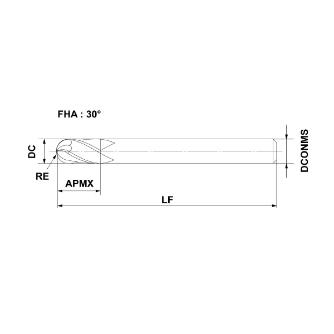 三菱マテリアル（株） 高硬度加工用4枚刃ボールエンドミル VFR4MBR 高硬度加工用４枚刃ボールエンドミル VFR4MBR0400