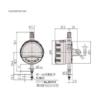 （株）ミツトヨ インジケータ ID インジケータ ID-F0512NX 543-855