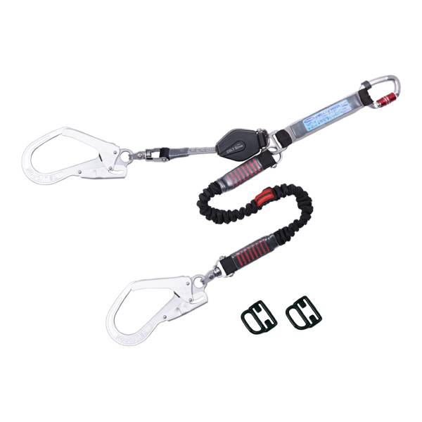 藤井電工（株） フルハーネス型用ランヤード 2丁掛け コルトリトラ+ノビロン コルトノビロン THL-CRNV93SV-21KS-BK-2R23-BP