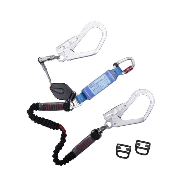 藤井電工（株） フルハーネス型用ランヤード 2丁掛け コルトリトラ+ノビロン コルトノビロン THL-CRNV93SV-21KS-BK-130KG