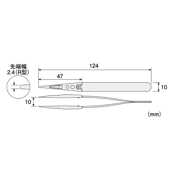 ホーザン株式会社 透明チップピンセット 透明チップピンセット P-643-A