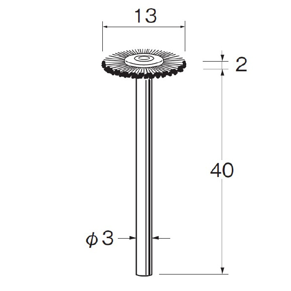 日本精密機械工作（株） 軸付ホイール型ブラシ 黒毛(豚) B 軸付ホイール型ブラシ　黒毛（豚）　３本 B1031