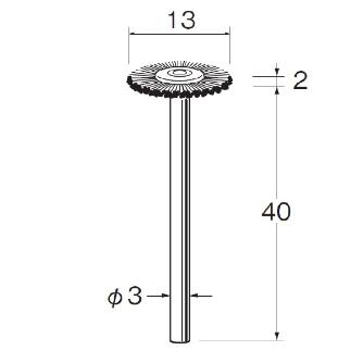 日本精密機械工作（株） 軸付ホイール型ブラシ 白毛(豚) B 軸付ホイール型ブラシ　白毛（豚）　３本 B1032