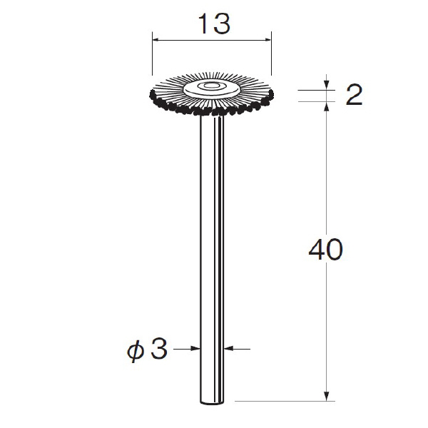 日本精密機械工作（株） 軸付ホイール型ブラシ 白毛(豚) B 軸付ホイール型ブラシ　白毛（豚）　３本 B1032