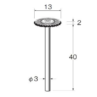 日本精密機械工作（株） 軸付ホイール型ブラシ 白羊毛(山羊) B 軸付ホイール型ブラシ　白羊毛（山羊）３本 B1033