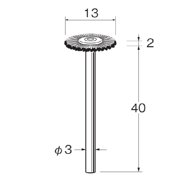 日本精密機械工作（株） 軸付ホイール型ブラシ 白羊毛(山羊) B 軸付ホイール型ブラシ　白羊毛（山羊）３本 B1033