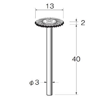 日本精密機械工作（株） 軸付ホイール型ブラシ ブラウン(馬) B 軸付ホイール型ブラシ　ブラウン（馬）３本 B1034