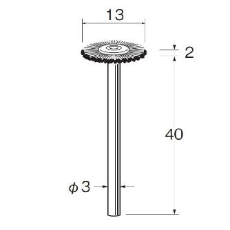 日本精密機械工作（株） 軸付ホイール型ブラシ 鉄波線 B 軸付ホイール型ブラシ　鉄波線　３本 B1037