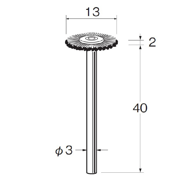 日本精密機械工作（株） 軸付ホイール型ブラシ 鉄波線 B 軸付ホイール型ブラシ　鉄波線　３本 B1037
