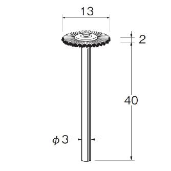 日本精密機械工作（株） 軸付ホイール型ブラシ ステンレス線 B 軸付ホイール型ブラシ　ステンレス線　３本 B1039