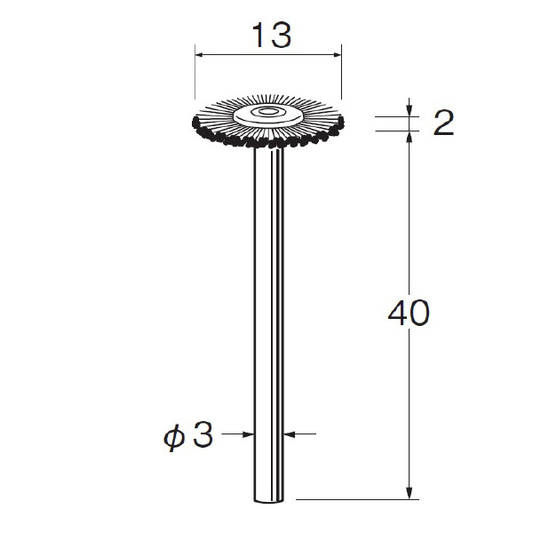 日本精密機械工作（株） 軸付ホイール型ブラシ ステンレス線 B 軸付ホイール型ブラシ　ステンレス線　３本 B1039