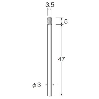 日本精密機械工作（株） 軸付エンド型ブラシ 白羊毛(山羊) B 軸付エンド型ブラシ　白羊毛（山羊）　３本 B4033