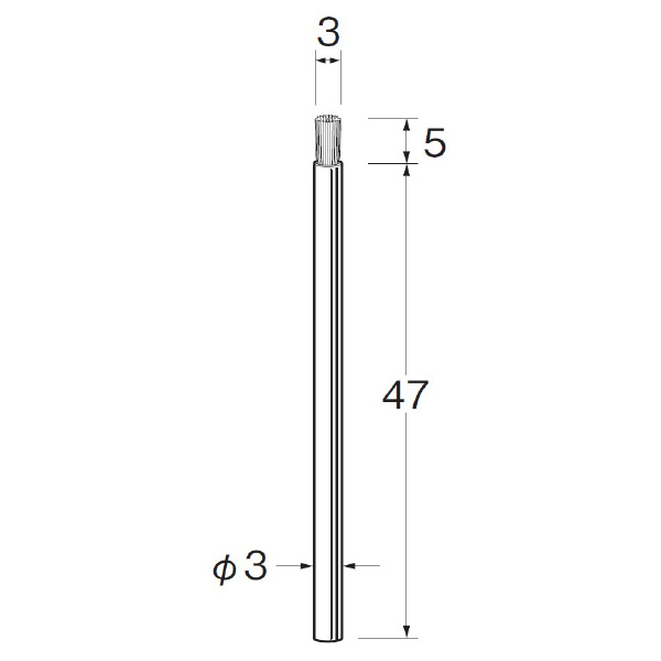 日本精密機械工作（株） 軸付エンド型ブラシ ナイロン B 軸付エンド型ブラシ　ナイロン　３本 B4035
