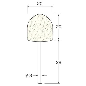 日本精密機械工作（株） 砲弾型フェルトバフ F 砲弾型フェルトバフ　５本 F5220
