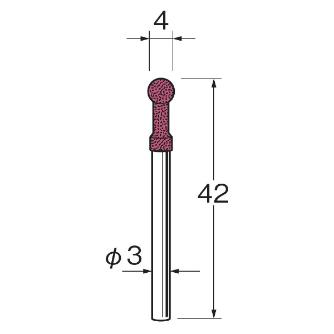 日本精密機械工作（株） 球型ブルーセラミックゴム砥石 5本 R 球型ブルーセラミックゴム砥石　５本 R2514
